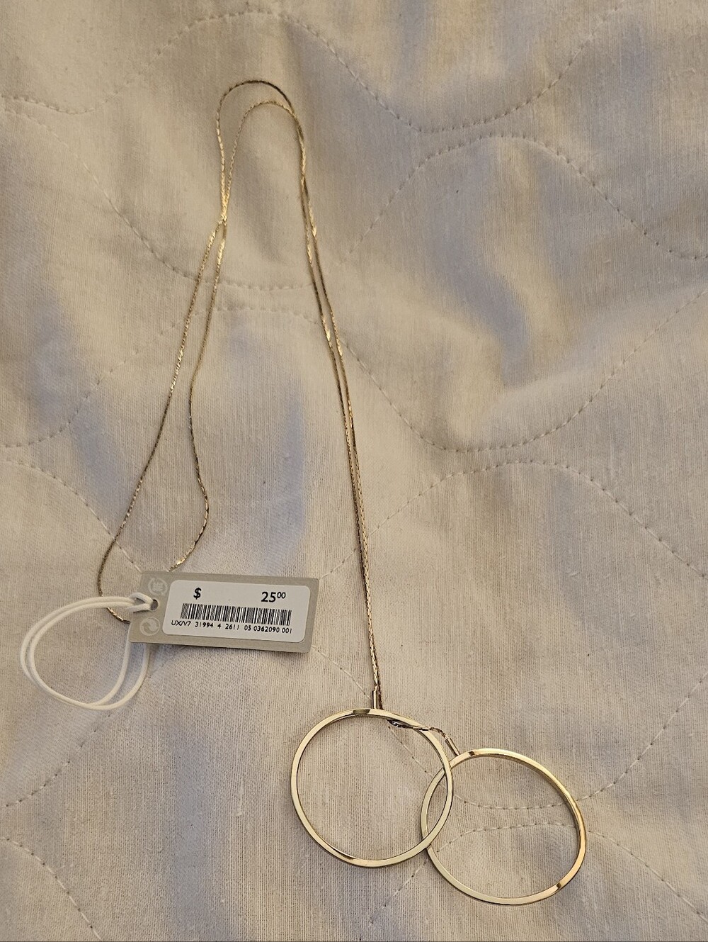 Gold Double Circle Pendant Necklace - Women Jewelry